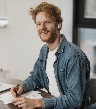 Successful Business Person Working From Office