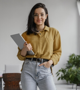 Young Businesswoman Posing With Copy Space
